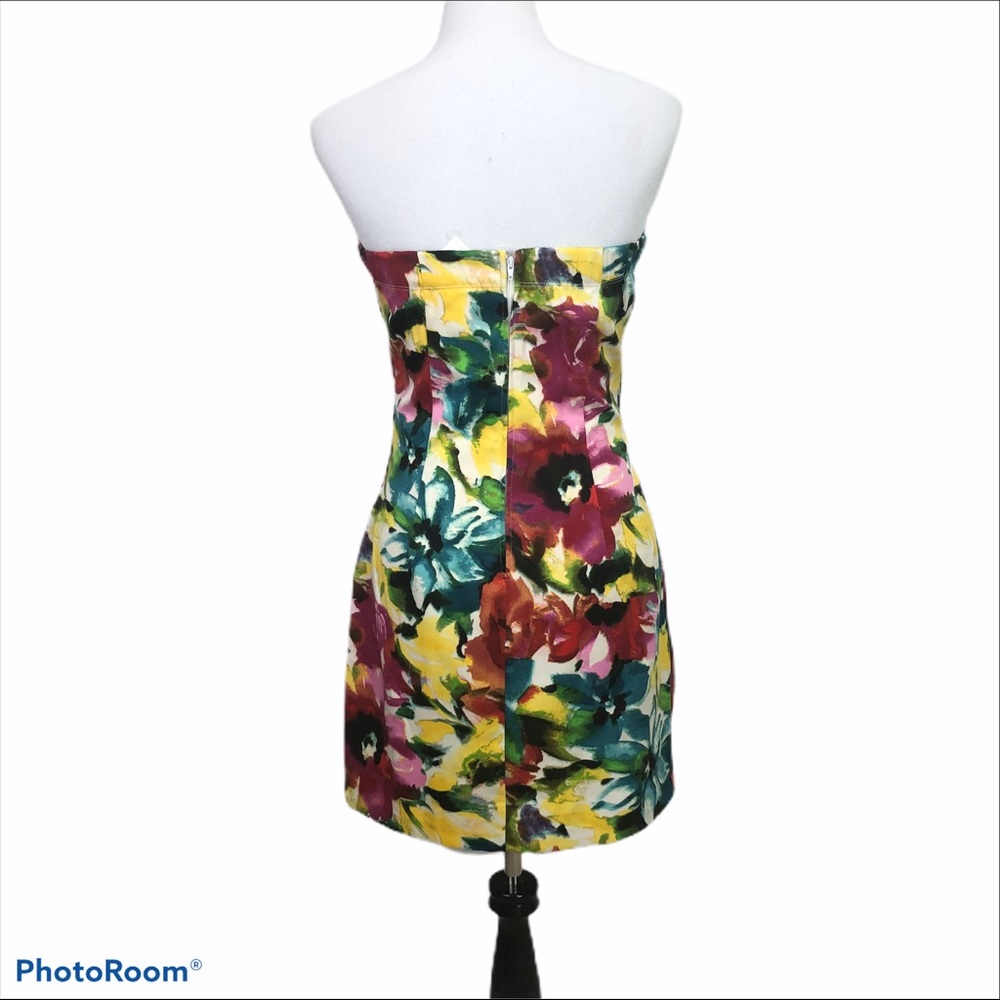 Speechless tulip hem back zip bold floral print strapless dress - Picture 5 of 10